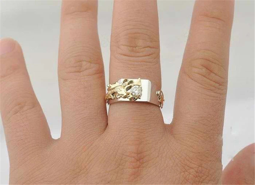 Men's Solid 18K White Gold Ring