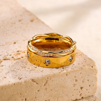 Sexy Romantic Flower Stainless Steel Ring Set