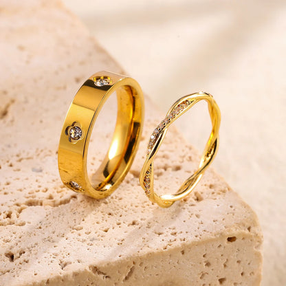 Sexy Romantic Flower Stainless Steel Ring Set