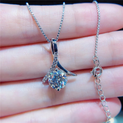 Solid 14K White Gold Pendant Necklace